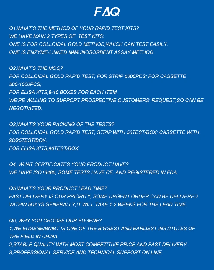 Infectious Disease Hbsag/HIV/HCV/Tp Elisa Test Kit Blood Screening Elisa Test Reagent