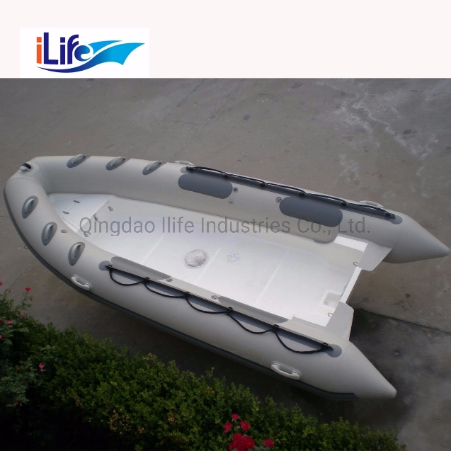 Ilife Il-B480t T-Series Rigid Hull Firberglass Work Inflatable Fishing Sport FRP Rescue Boat Deep V Sharp with  Center  Console