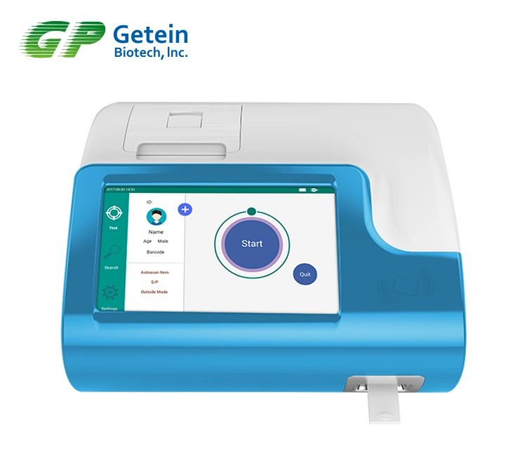 Getein 1100 Immunoassay Poct Analyzer Clinical Analytical Instruments for T3/T4/Tsh/D Dimer/Ckmb/Crp/Hba1c/Vitamin D Test Analyzer